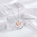 Custom photo name necklace in stainless steel featuring personalized picture pendant and adjustable chain