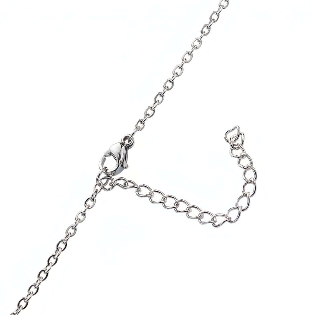 Custom photo name necklace in stainless steel featuring personalized picture pendant and adjustable chain — view 3