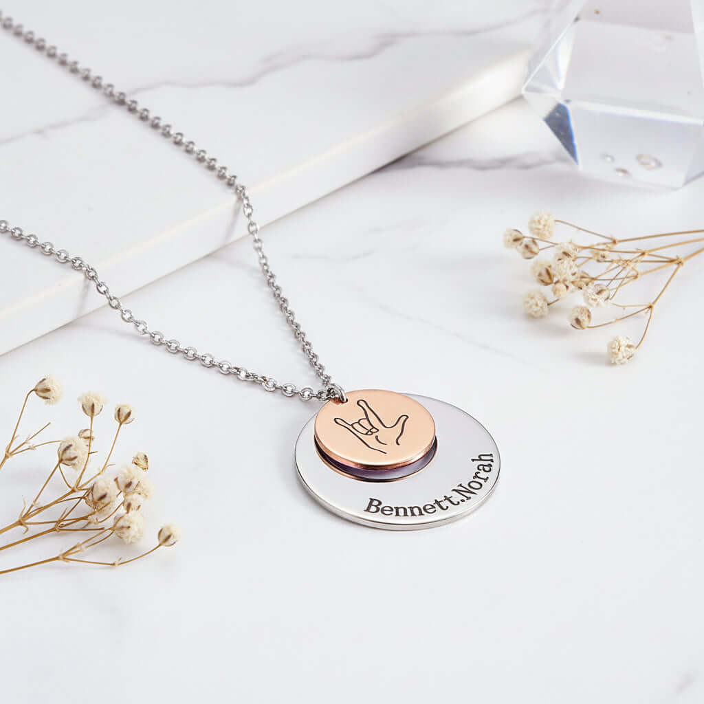 Custom photo name necklace in stainless steel featuring personalized picture pendant and adjustable chain — view 4
