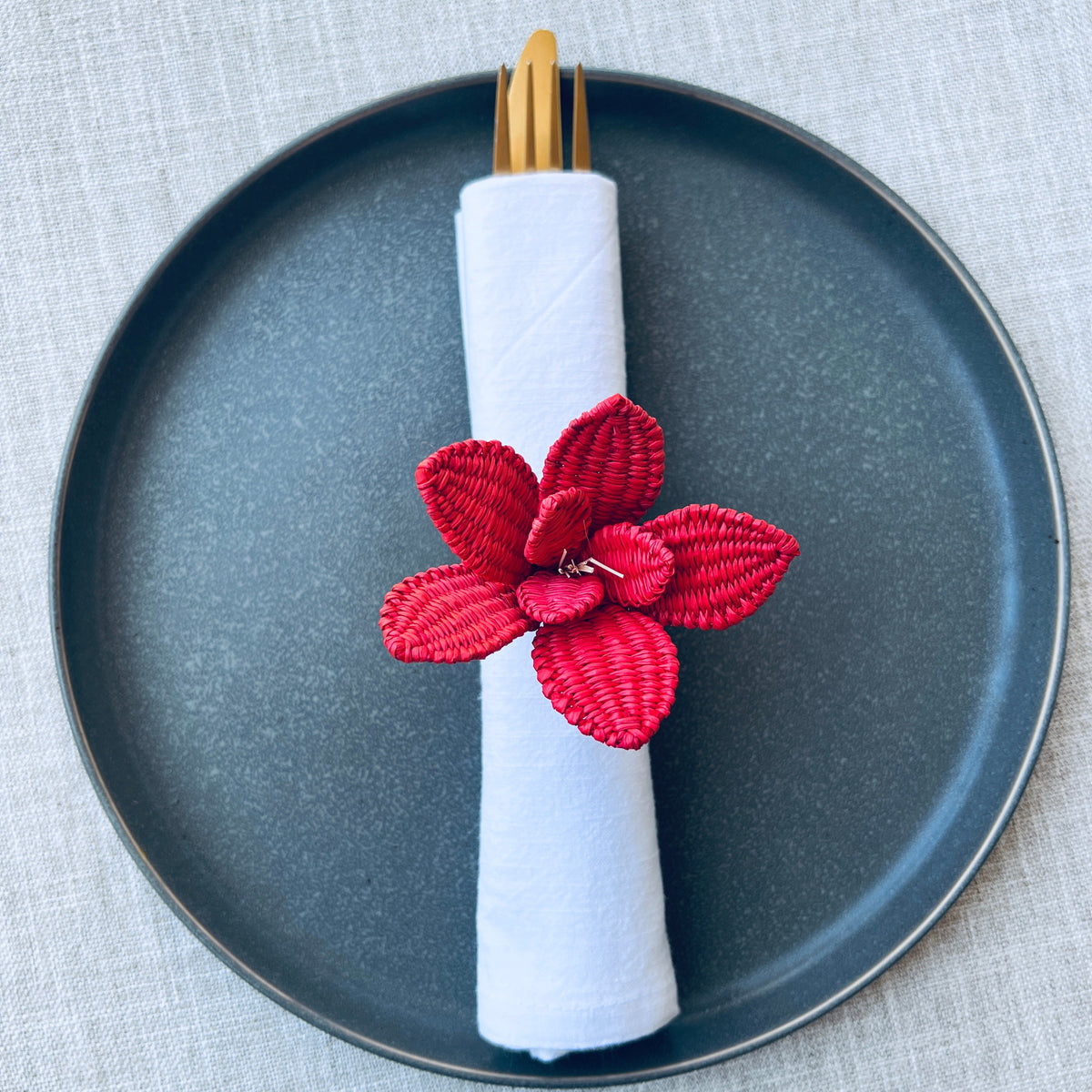 Red Hibiscus Flower Napkin Ring  – Table Decor Colombia-1
