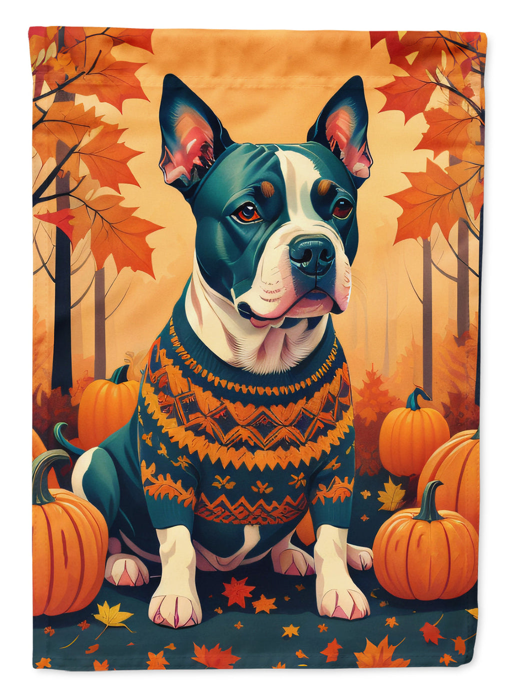 Pit Bull Terrier Fall House Flag-0