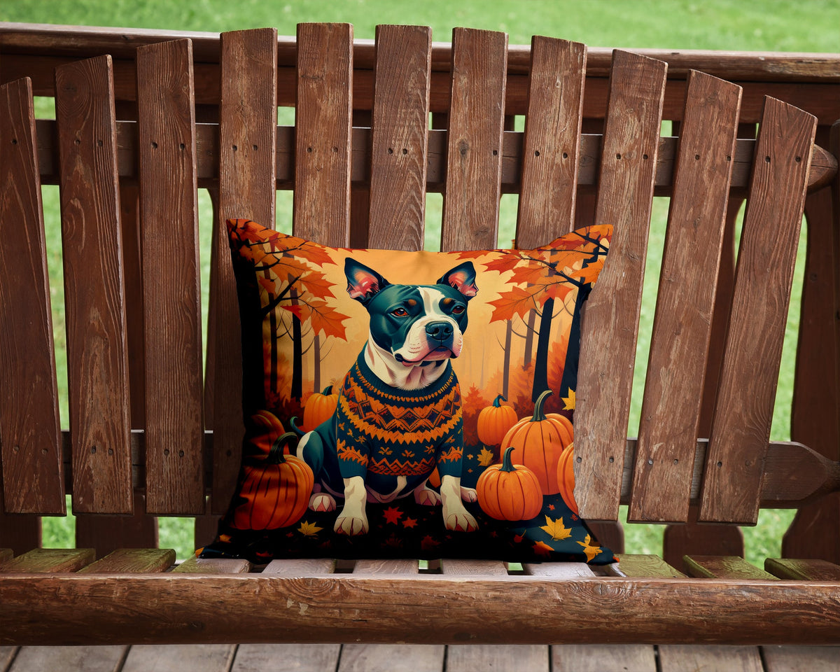 Pit Bull Terrier Fall Throw Pillow-1