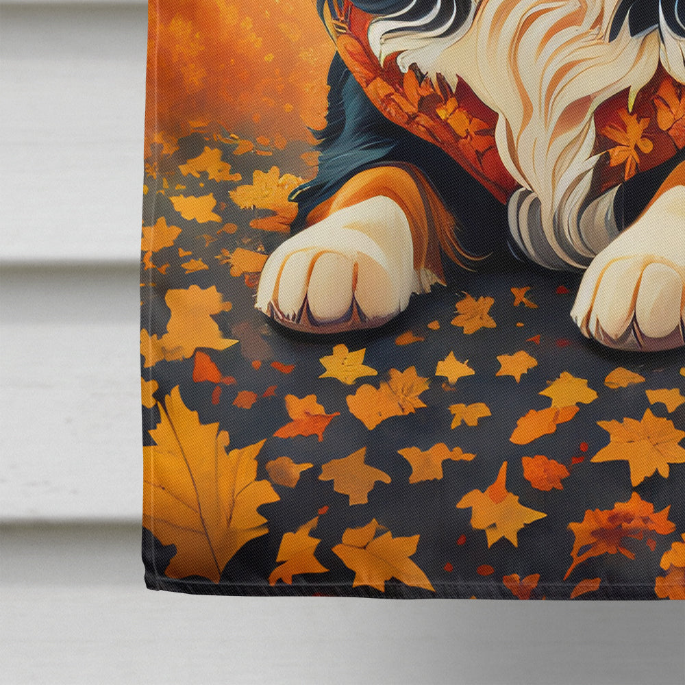 Bernese Mountain Dog Fall House Flag-3