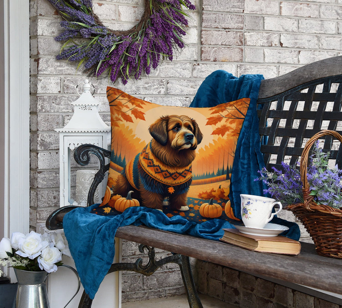 Briard Fall Throw Pillow-1