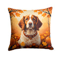 Brittany Spaniel Fall Throw Pillow-0