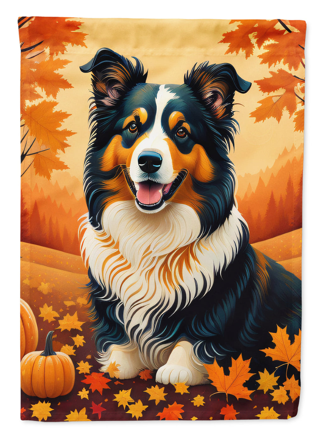 Collie Fall House Flag-0