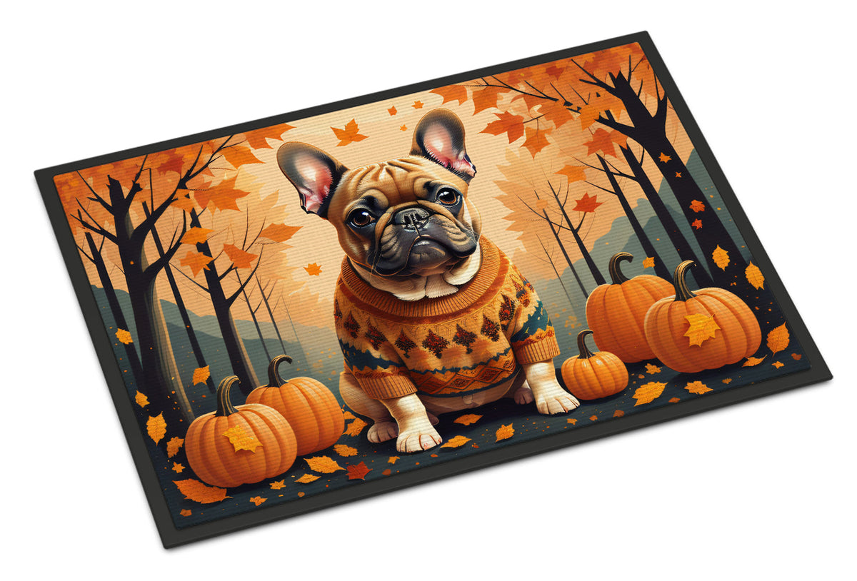 Fawn French Bulldog Fall Doormat-0