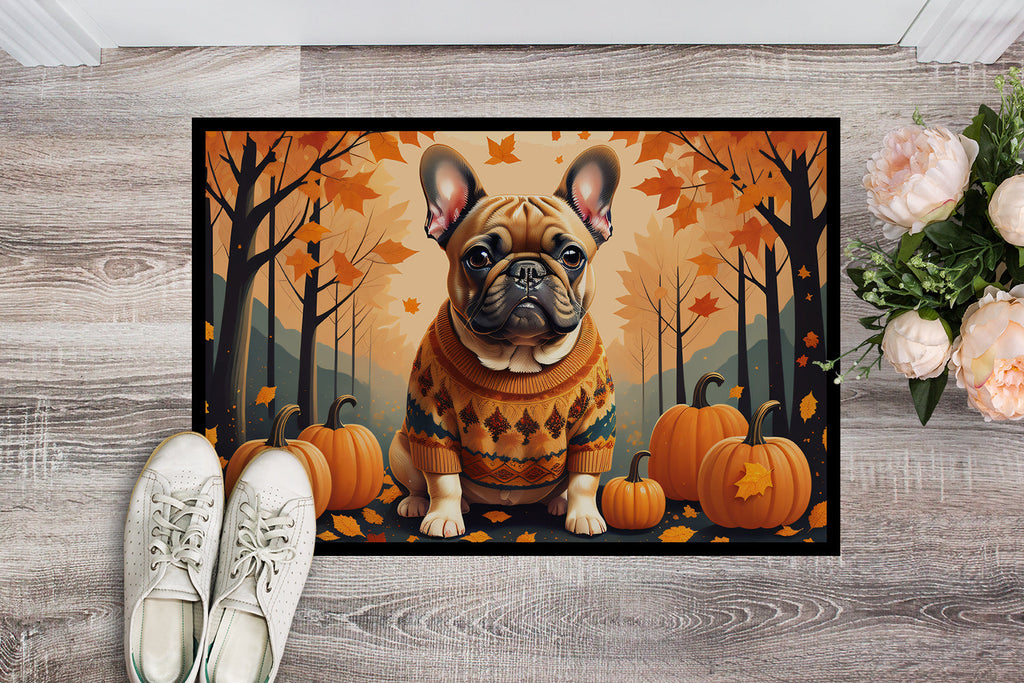 Fawn French Bulldog Fall Doormat-1