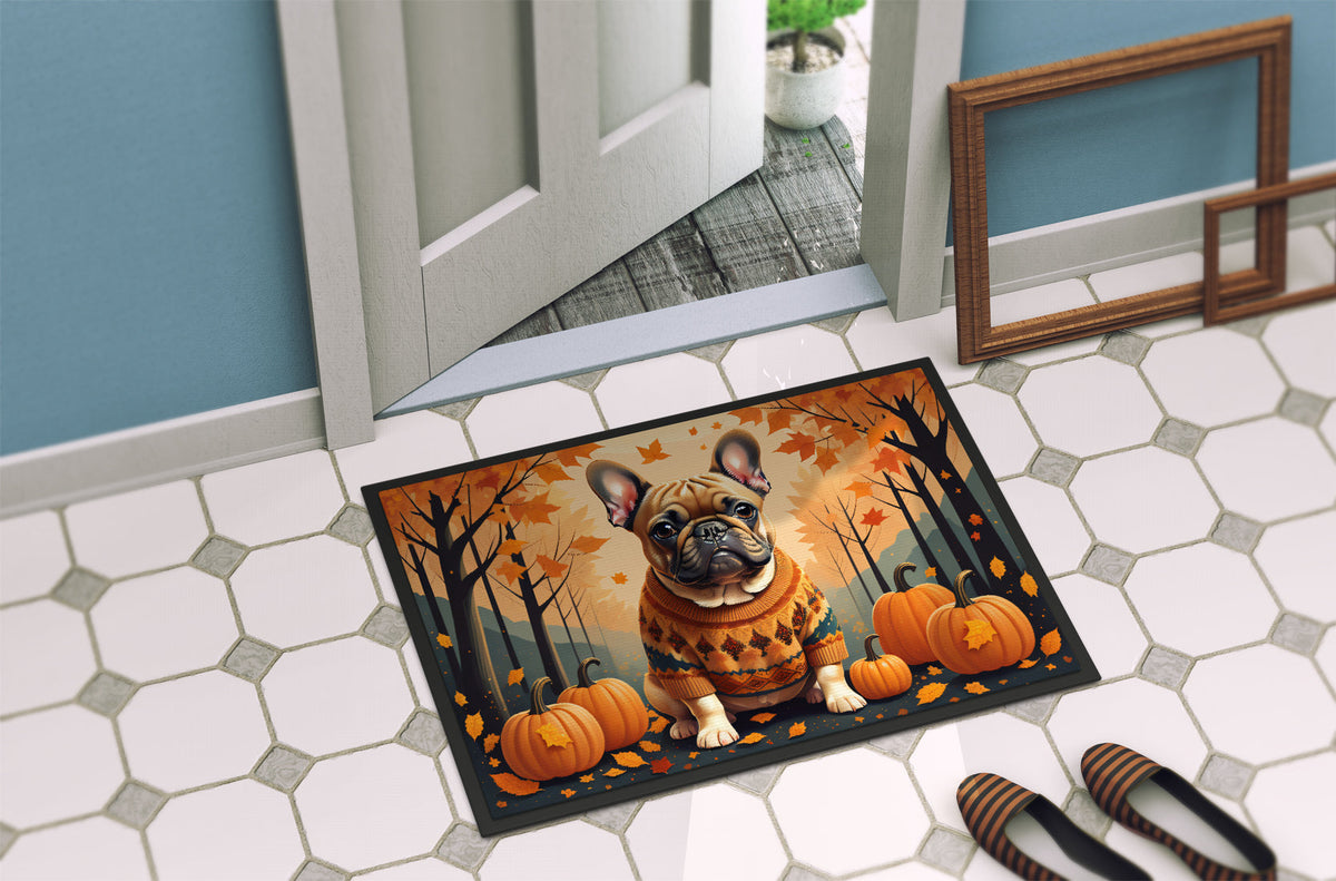 Fawn French Bulldog Fall Doormat-3