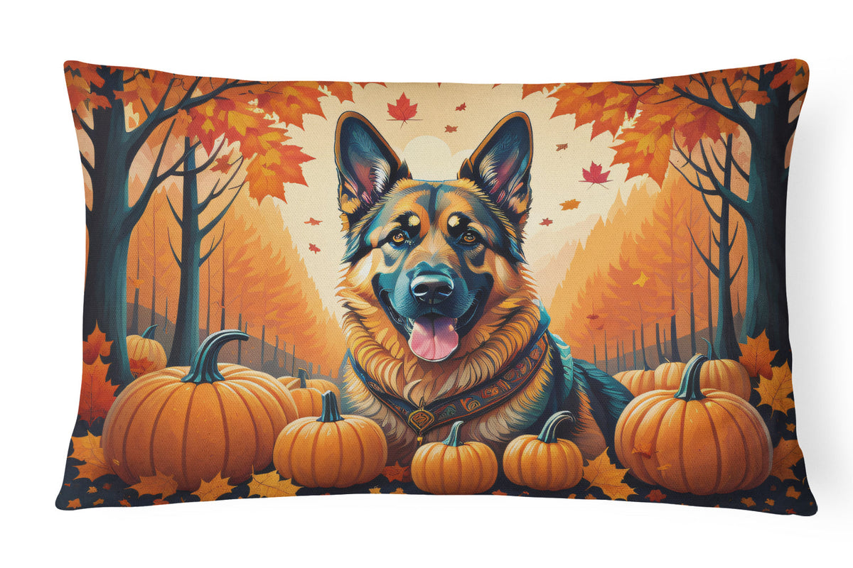 German Shepherd Fall Throw Pillow-0
