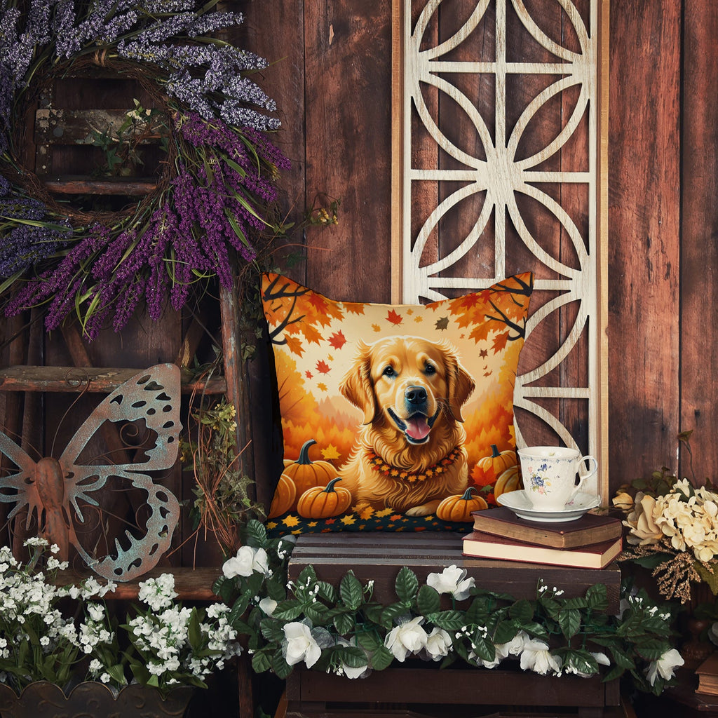 Golden Retriever Fall Throw Pillow-4
