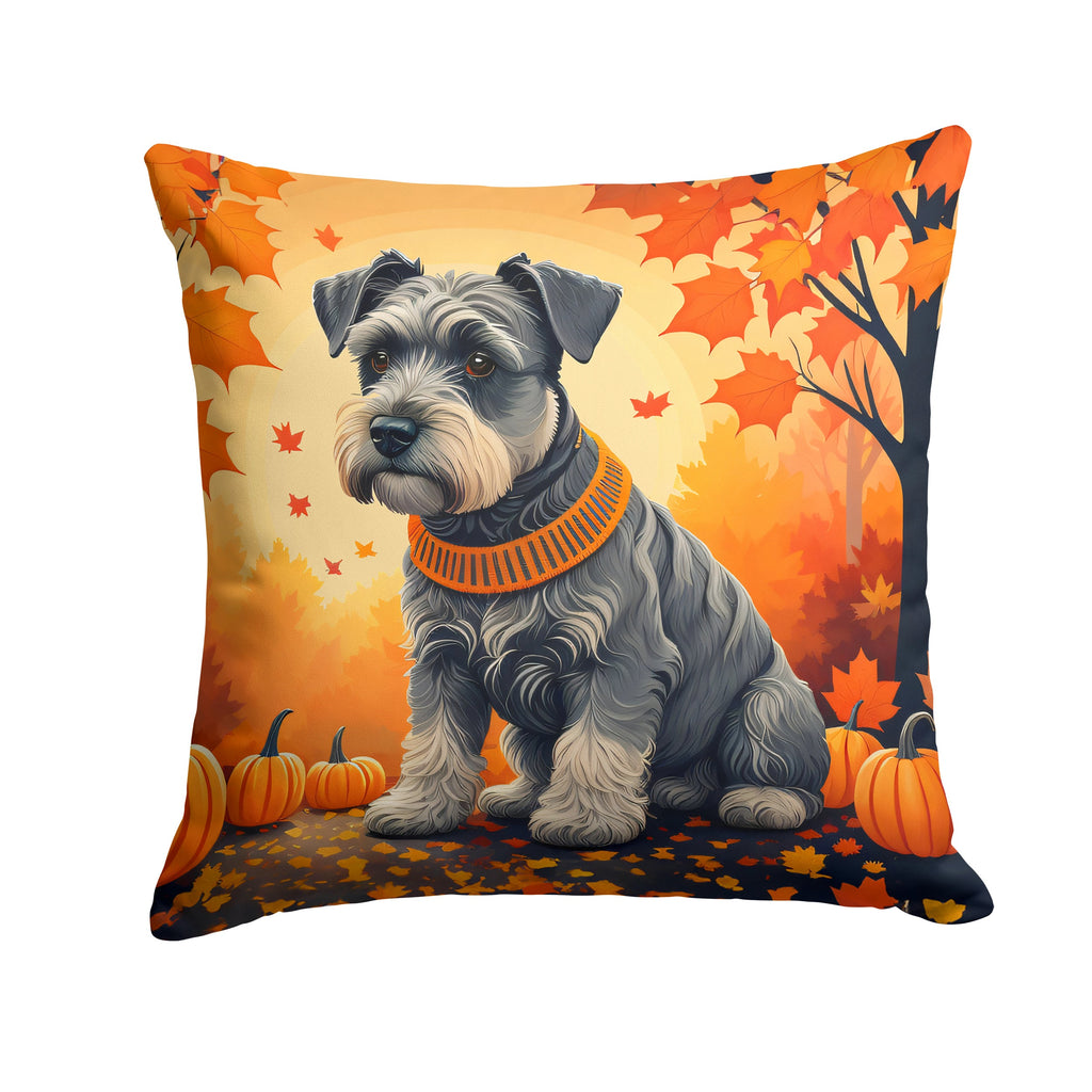 Schnauzer Fall Throw Pillow-0