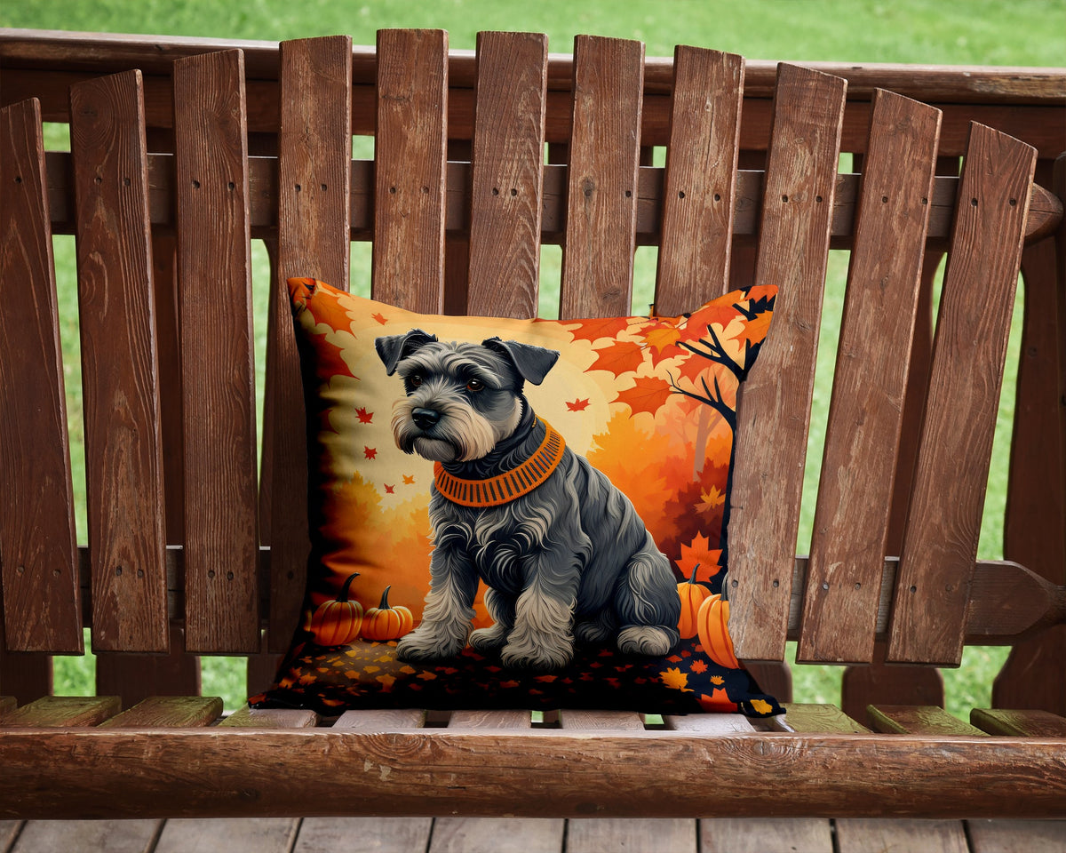 Schnauzer Fall Throw Pillow-1