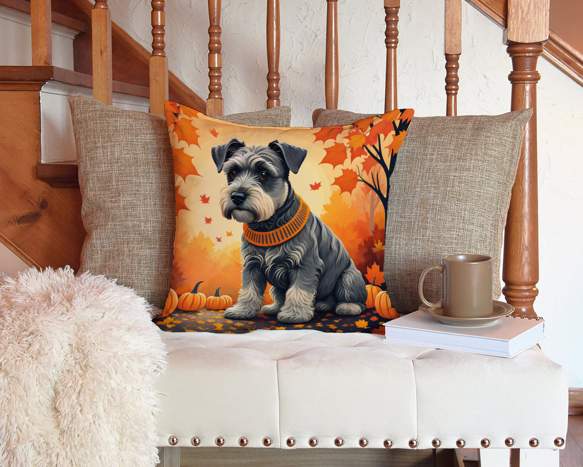 Schnauzer Fall Throw Pillow-2