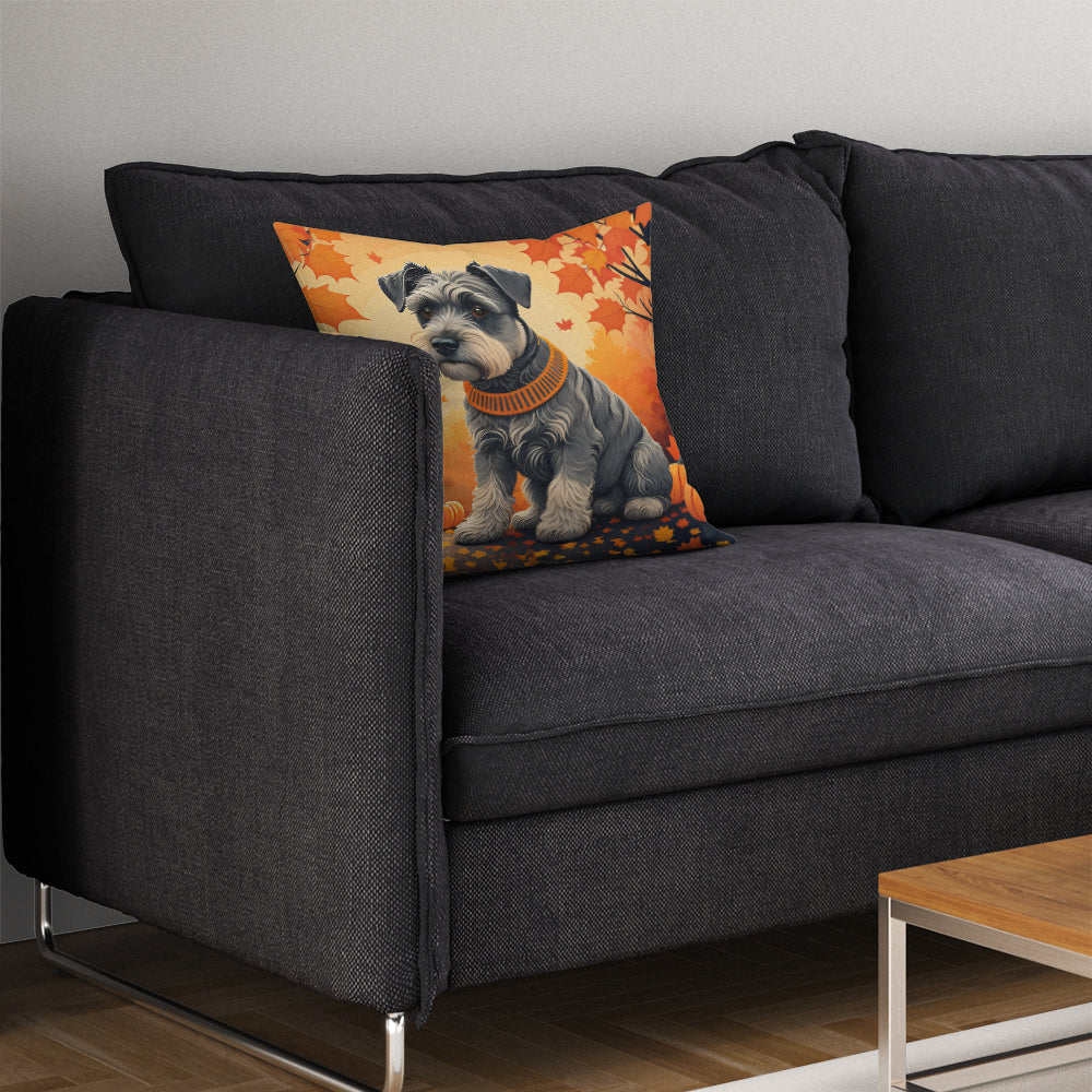 Schnauzer Fall Throw Pillow-4