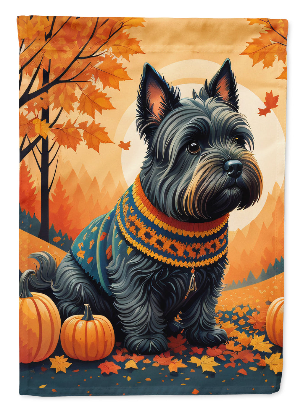 Scottish Terrier Fall House Flag-0
