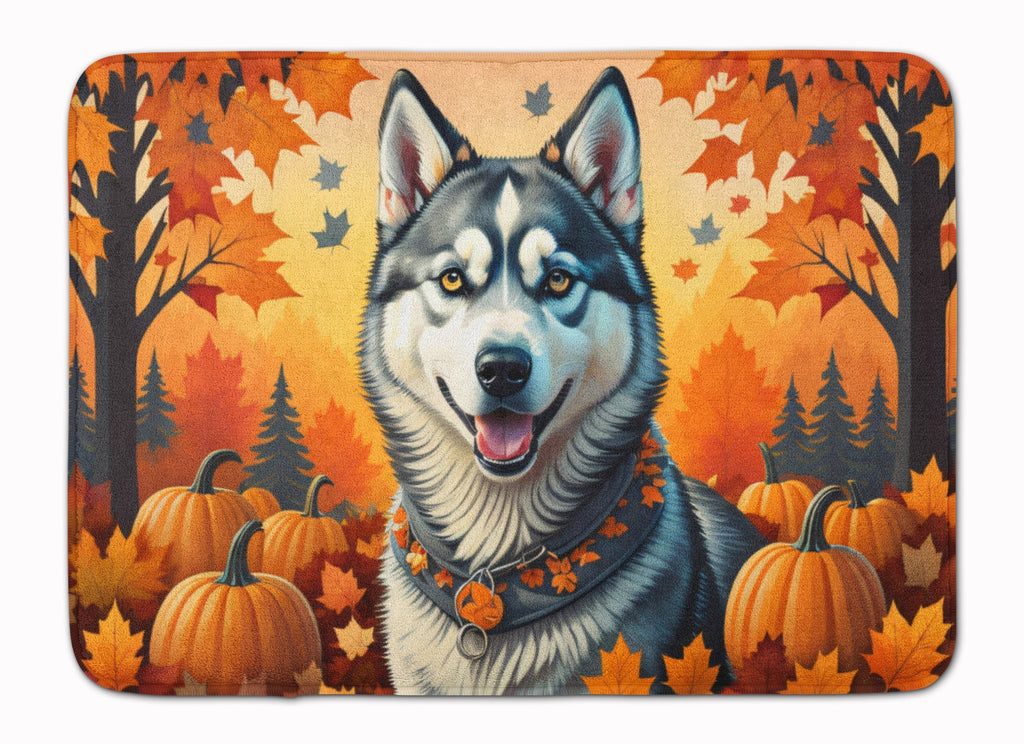 Siberian Husky Fall Memory Foam Kitchen Mat-0