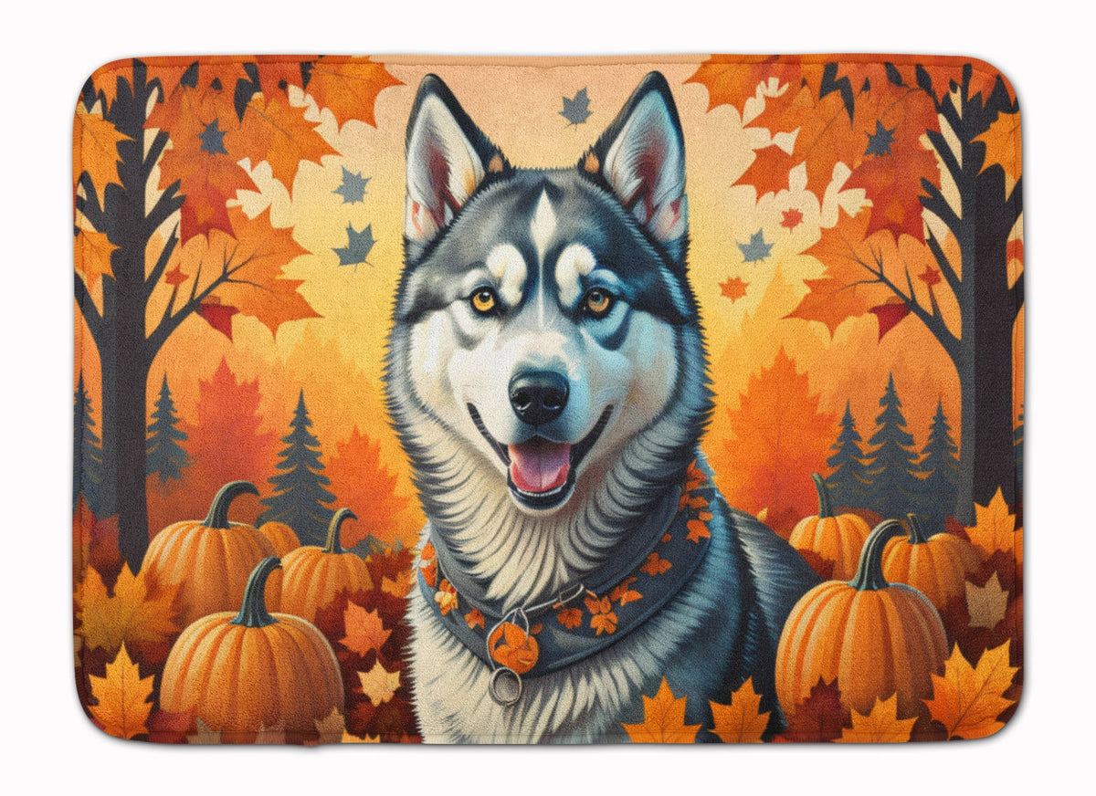 Siberian Husky Fall Memory Foam Kitchen Mat-0