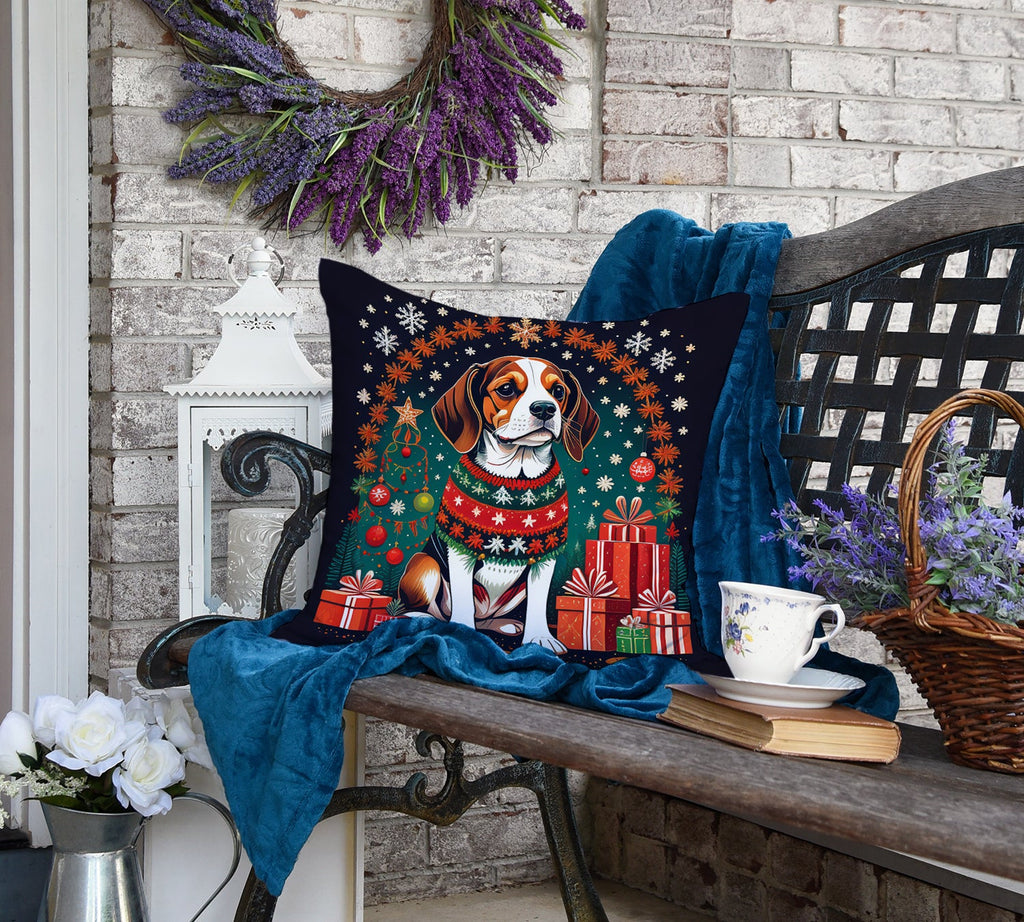 Beagle Christmas Throw Pillow-3