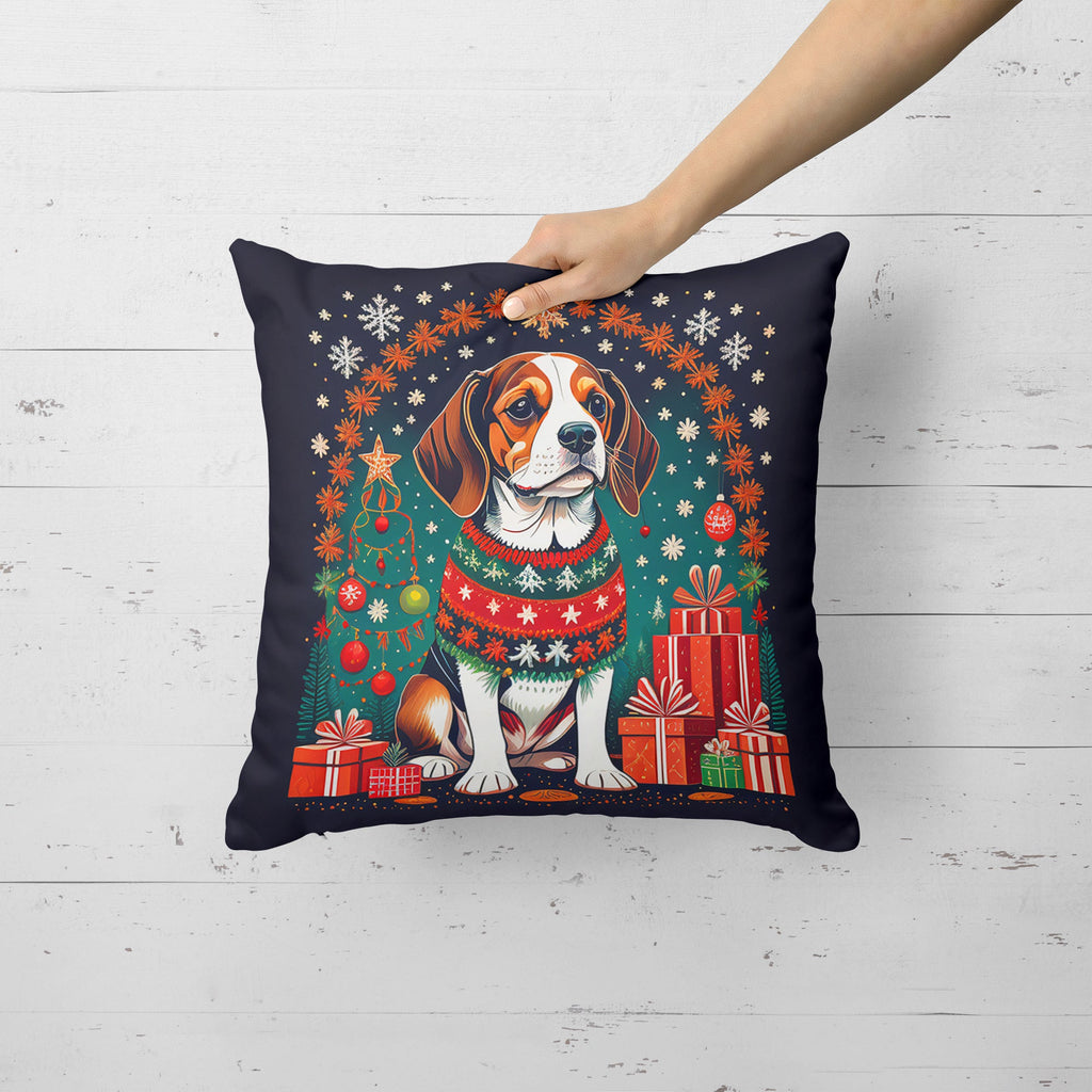 Beagle Christmas Throw Pillow-4