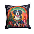 Bernese Mountain Dog Christmas Throw Pillow-0