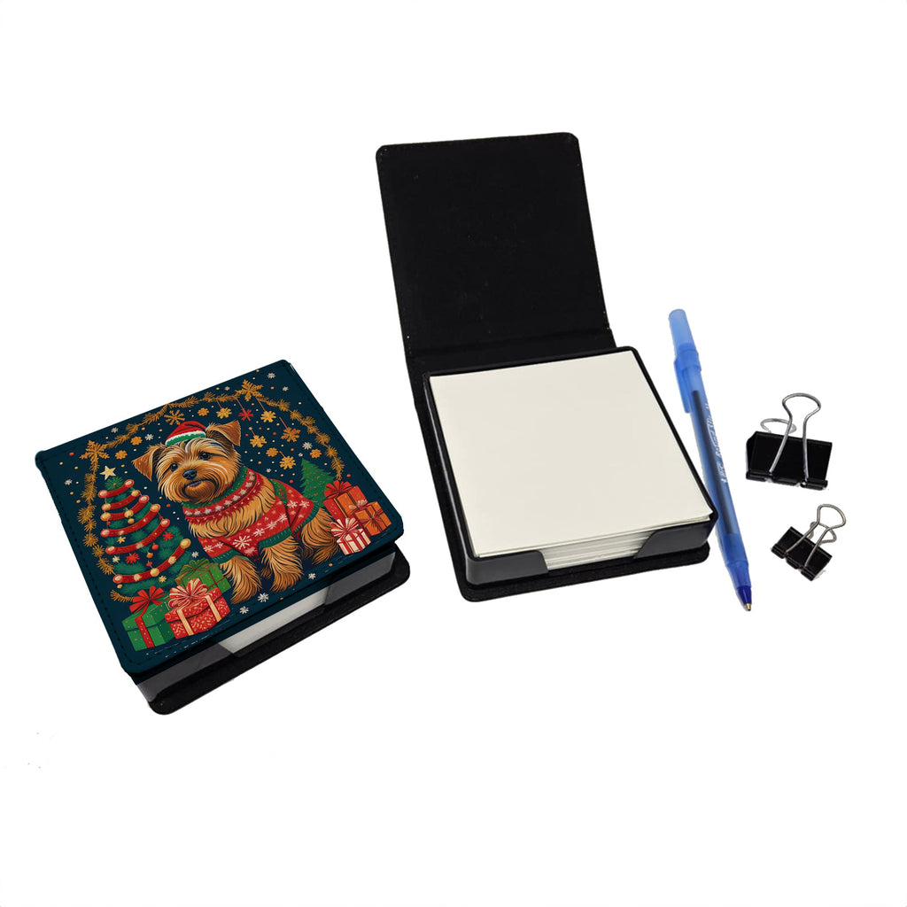 Norfolk Terrier Christmas PU Leather Note Paper Holder-1