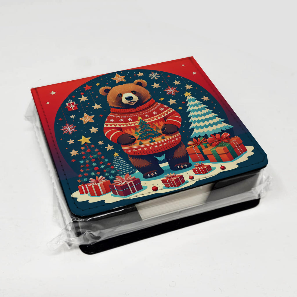 Bear Christmas PU Leather Note Paper Holder-3