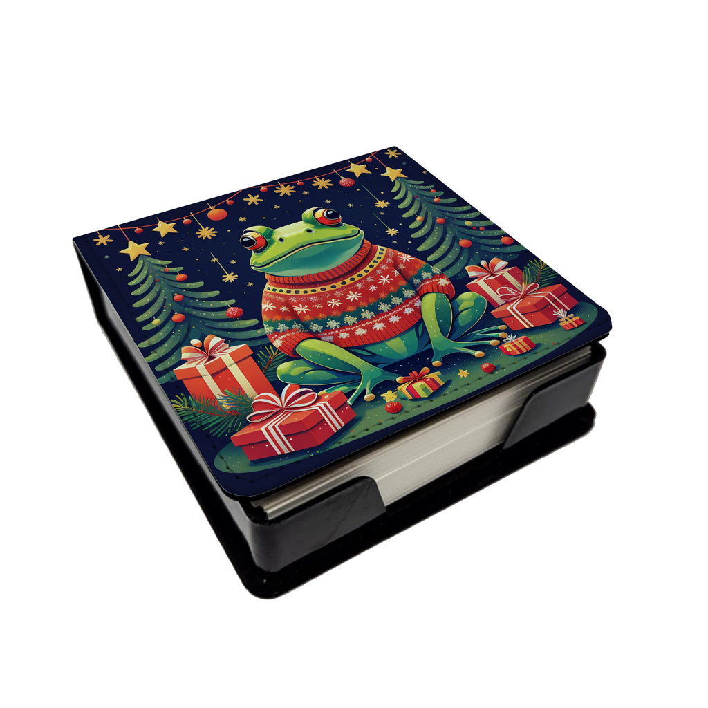 Frog Christmas PU Leather Note Paper Holder-0