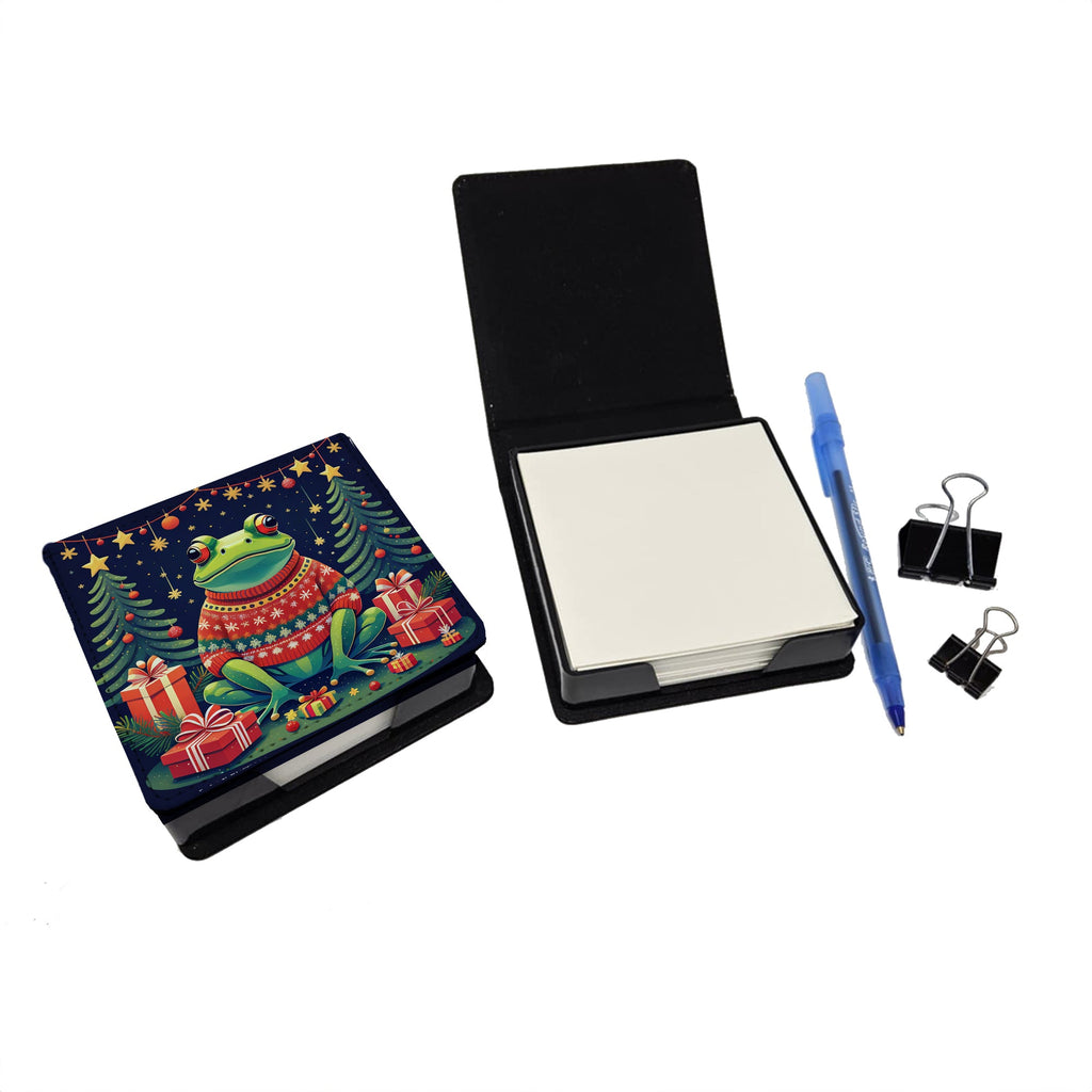 Frog Christmas PU Leather Note Paper Holder-1