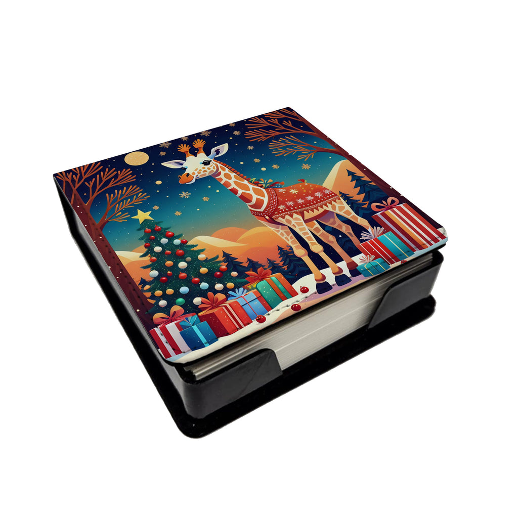 Giraffe Christmas PU Leather Note Paper Holder-0