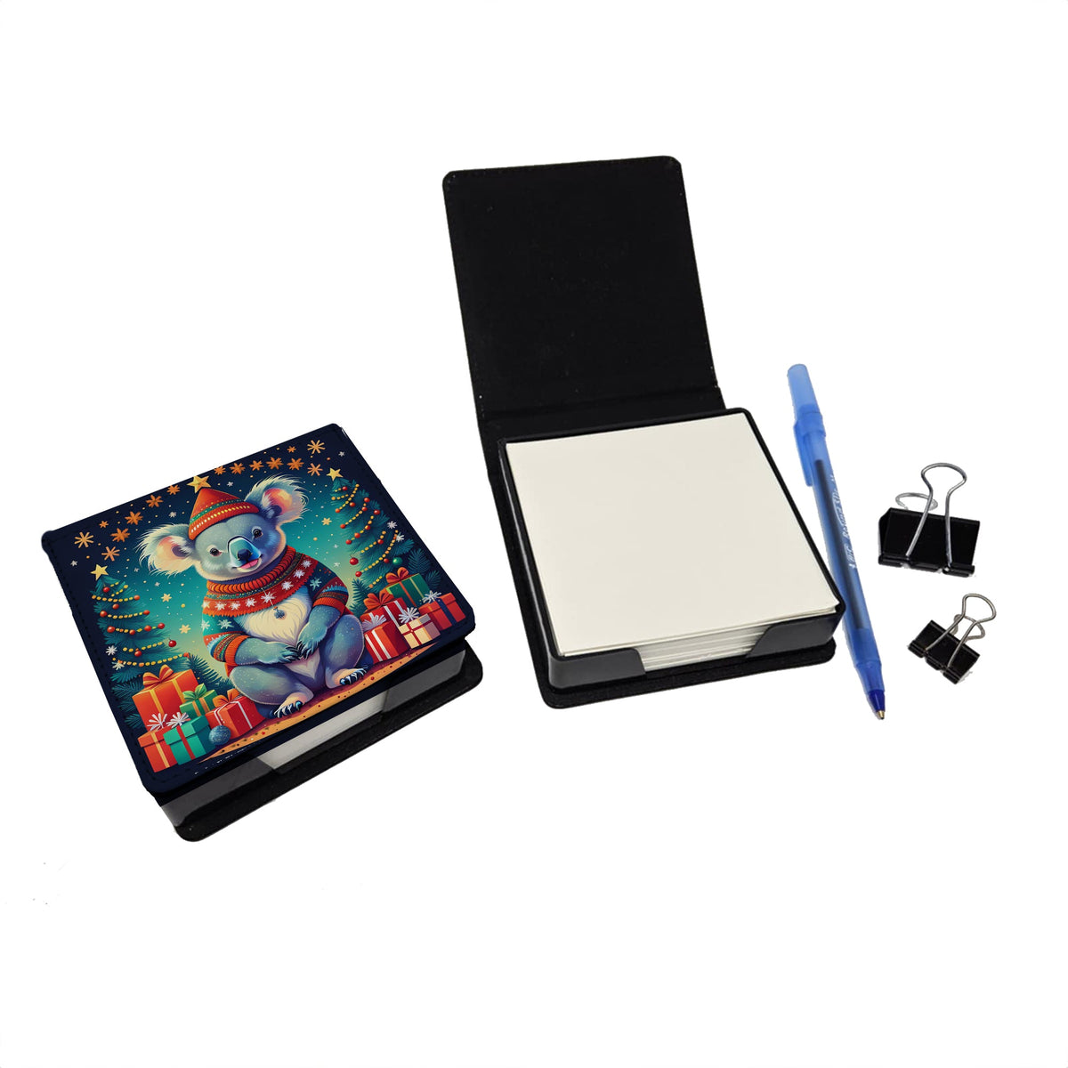 Koala Christmas PU Leather Note Paper Holder-1