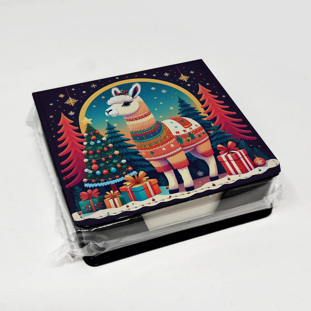 Llama Christmas PU Leather Note Paper Holder-3