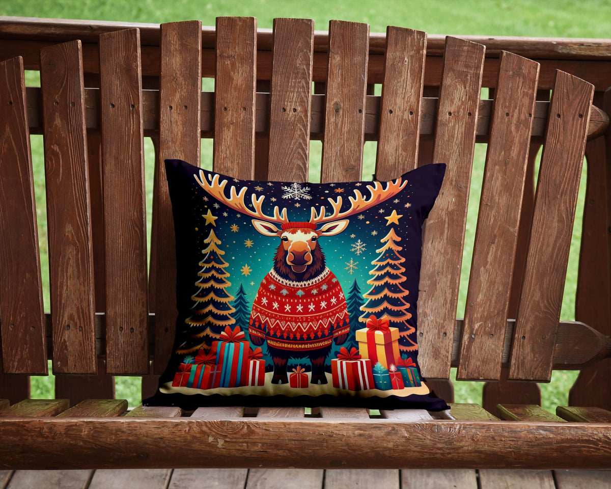 Moose Christmas Throw Pillow-4