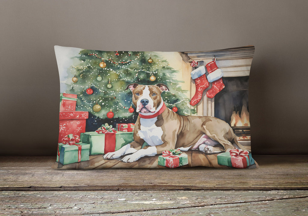 Pit Bull Terrier Christmas Throw Pillow-3