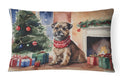 Border Terrier Christmas Throw Pillow-0