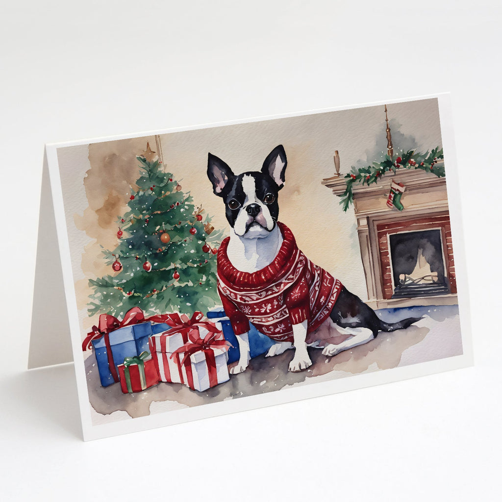 Boston Terrier Christmas Greeting Cards Pack of 8-0
