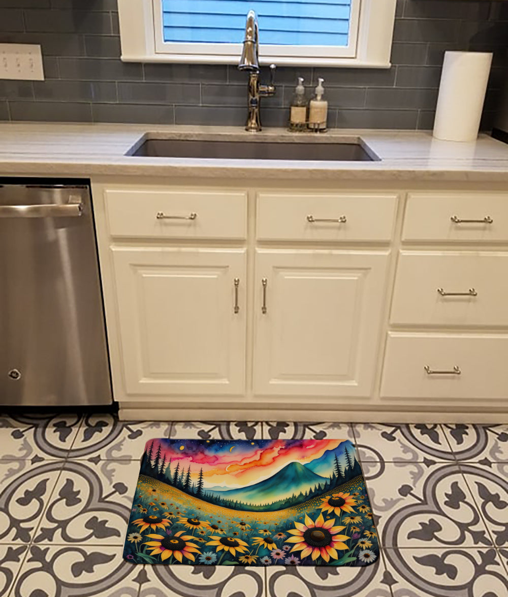 Black-eyed Susans in Color Memory Foam Kitchen Mat-1