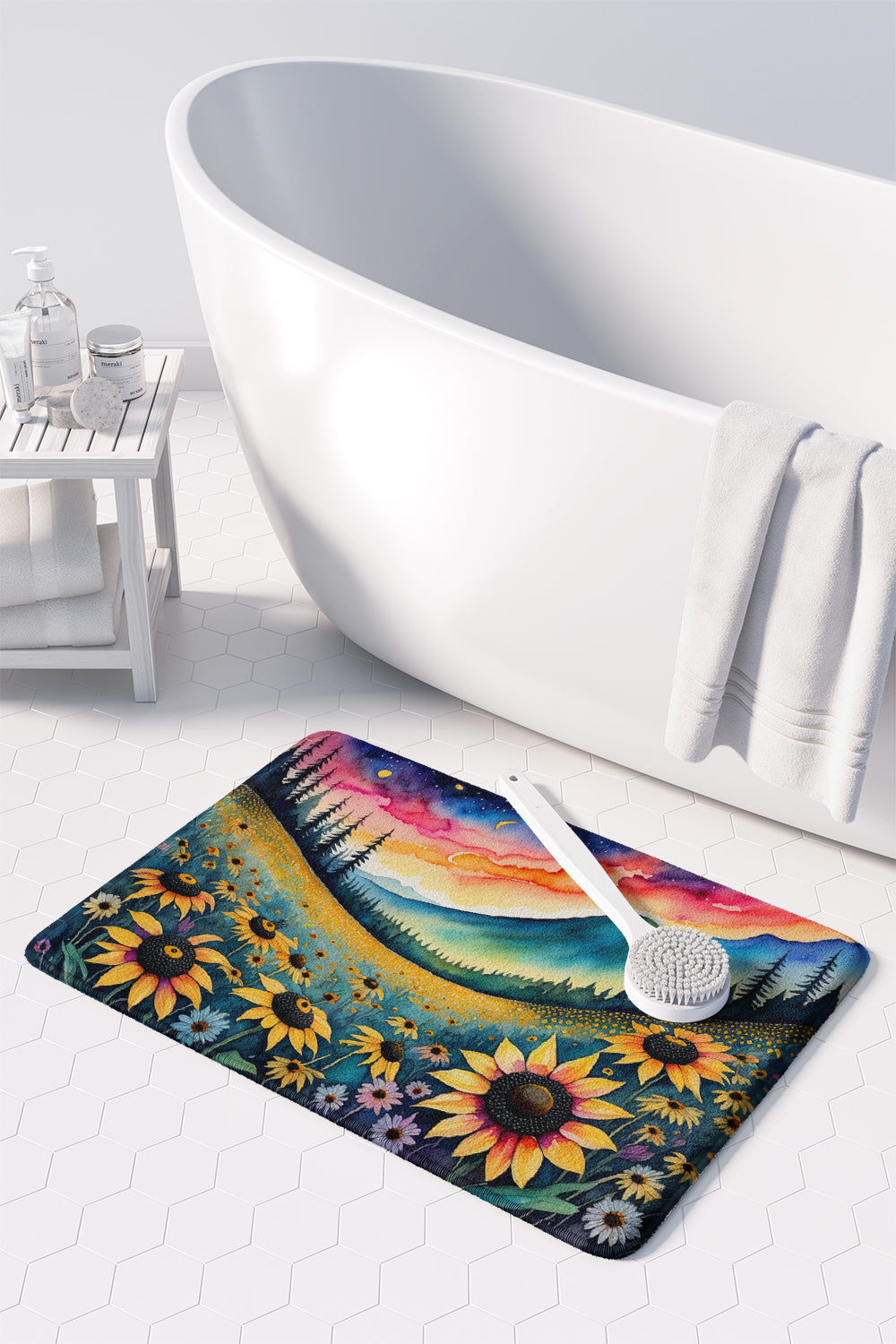 Black-eyed Susans in Color Memory Foam Kitchen Mat-2