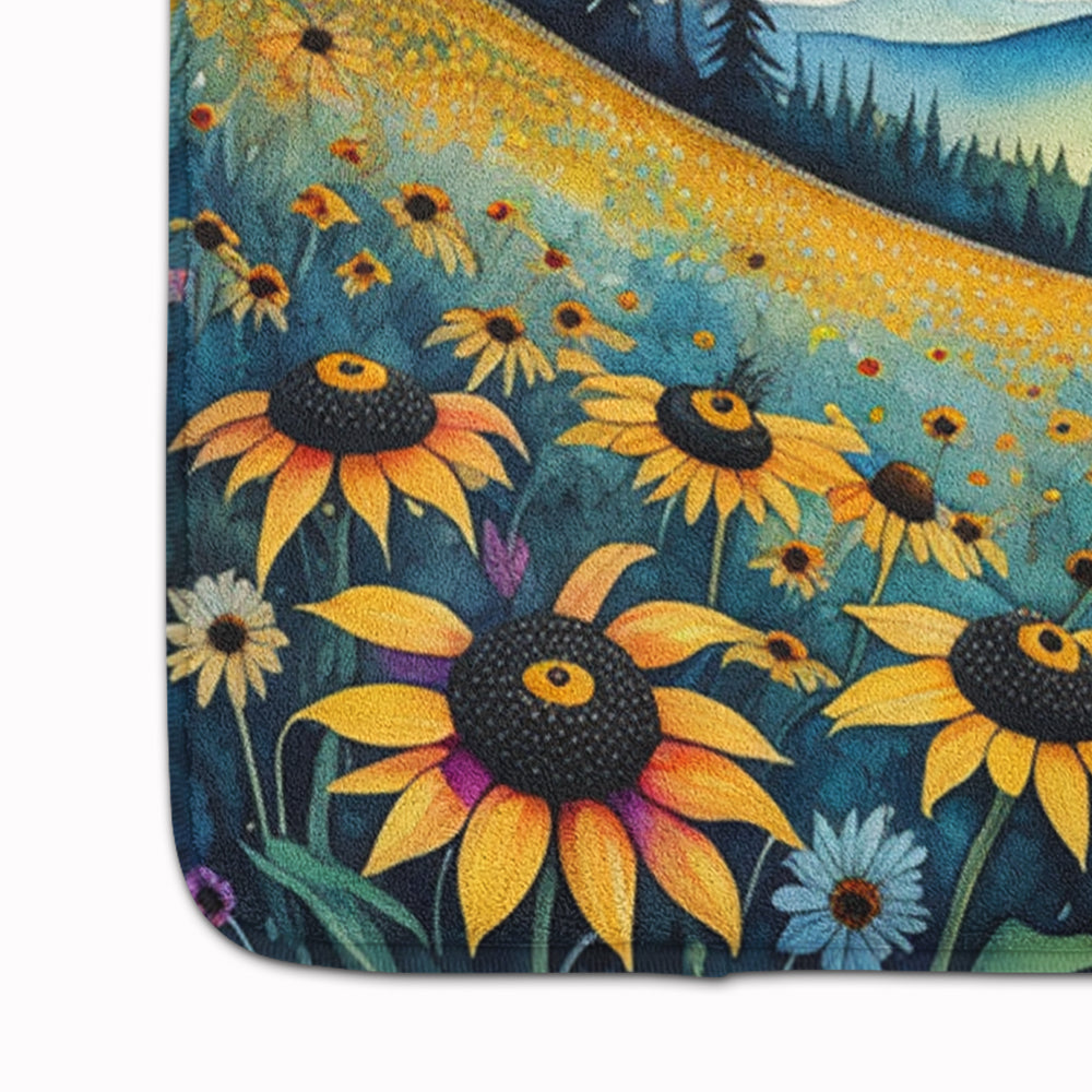 Black-eyed Susans in Color Memory Foam Kitchen Mat-3