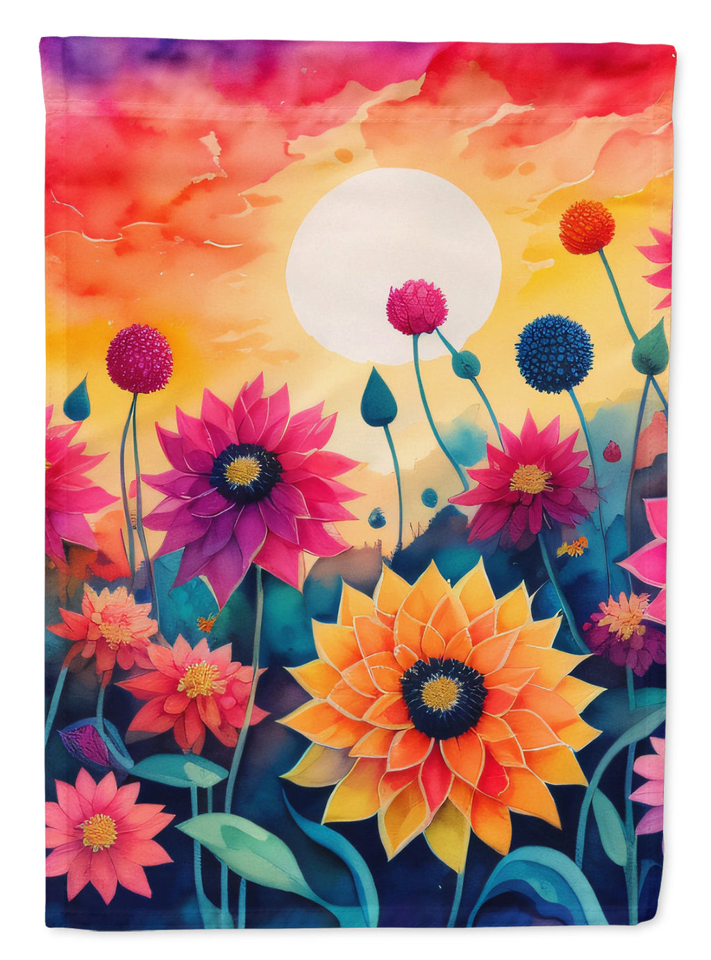 Dahlias in Color House Flag-0