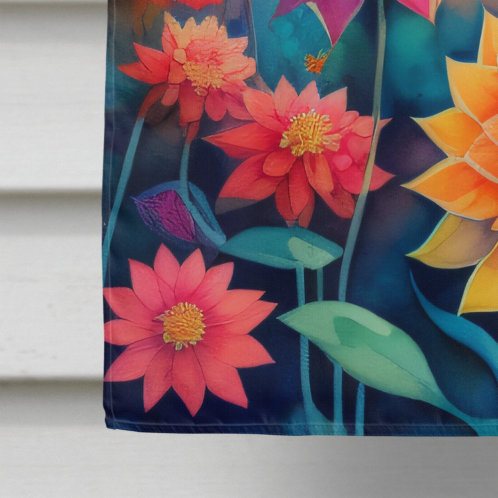 Dahlias in Color House Flag-3