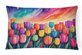Tulips in Color Throw Pillow-0