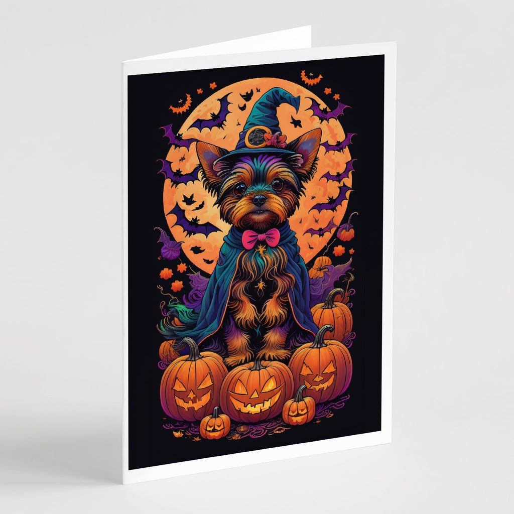 Yorkie Witchy Halloween Greeting Cards Pack of 8-0