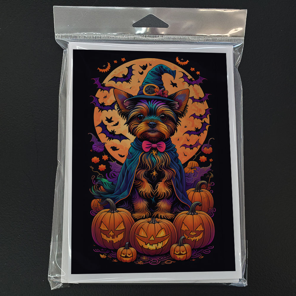 Yorkie Witchy Halloween Greeting Cards Pack of 8-2