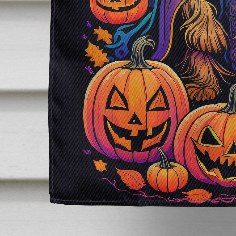 Yorkie Witchy Halloween House Flag-3