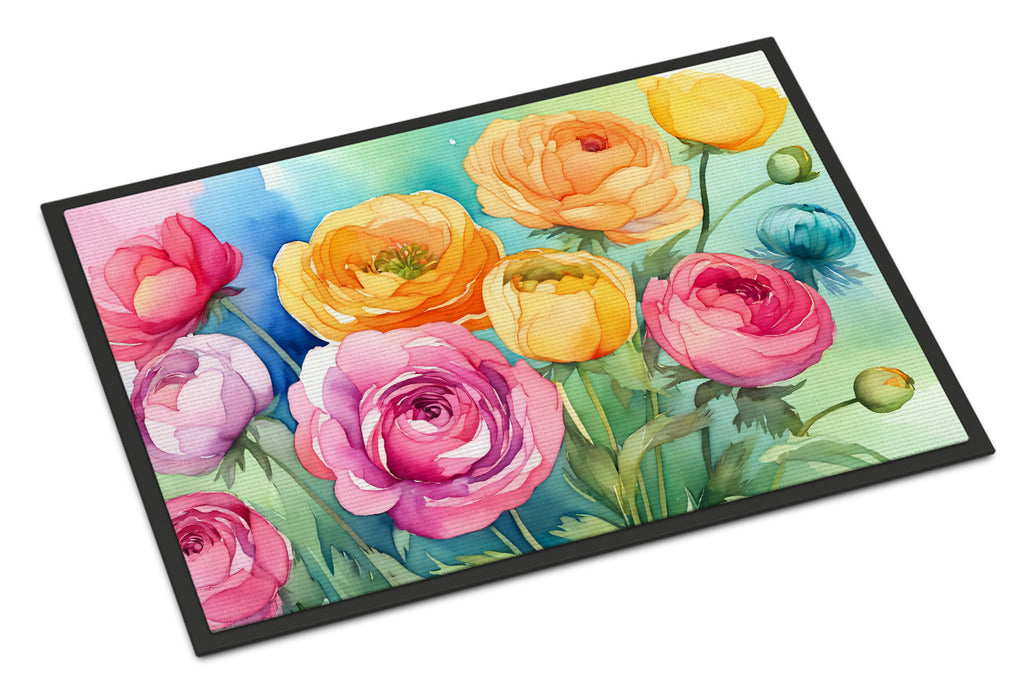 Ranunculus in Watercolor Doormat-0