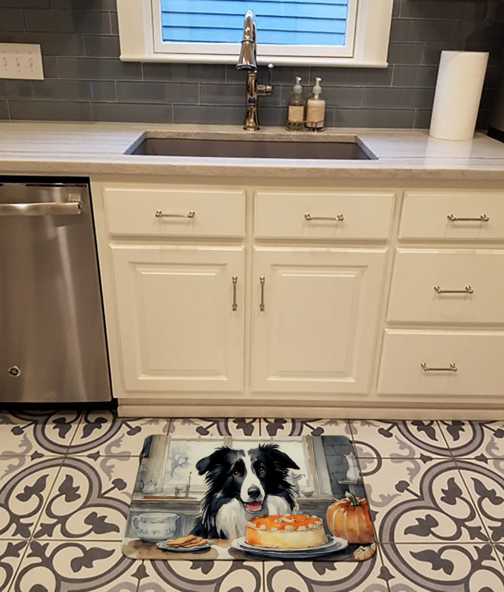 Border Collie Fall Kitchen Pumpkins Memory Foam Kitchen Mat-1