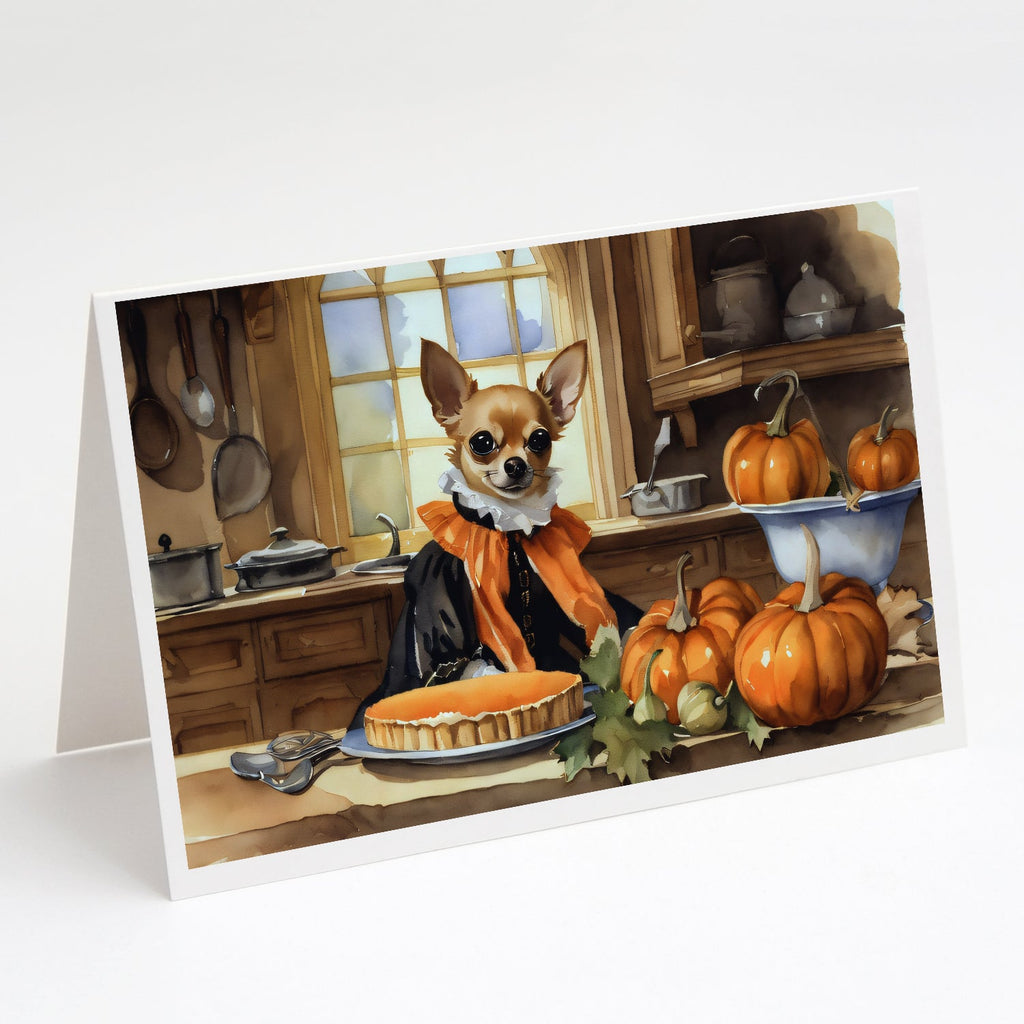 Chihuahua Fall Kitchen Pumpkins Greeting Cards Pack of 8-0