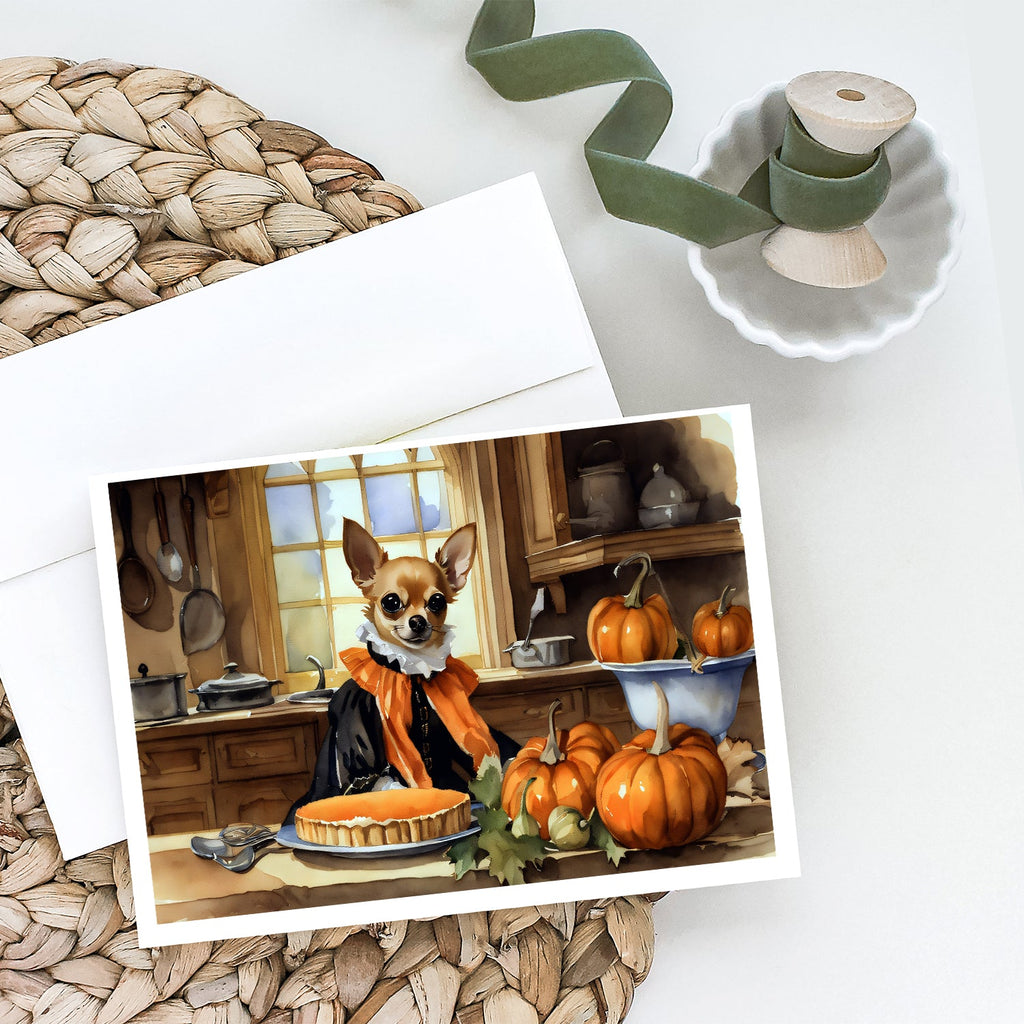 Chihuahua Fall Kitchen Pumpkins Greeting Cards Pack of 8-1