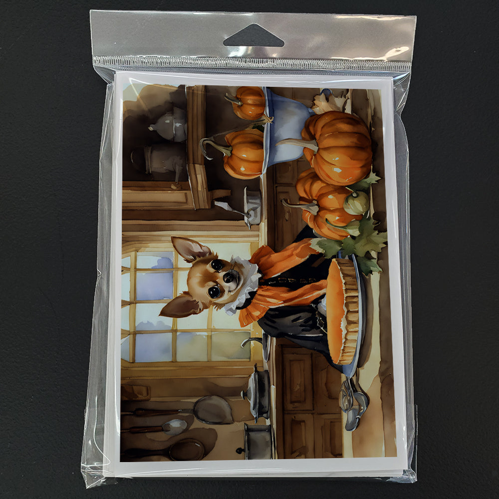 Chihuahua Fall Kitchen Pumpkins Greeting Cards Pack of 8-2